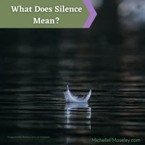 A single feather rests atop still water to represent the experience of silence.