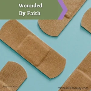 Multiple beige colored bandages placed in a random pattern to symbolize the spiritual wounds that bandages cannot heal.