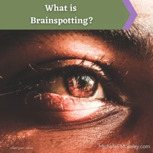 An upclose view of a light brown human eye to indicate the role of using the visual field to assist with healing through Brainspotting.