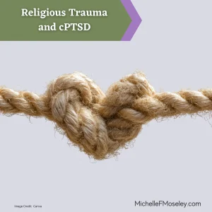 A light brown rope pulled into a knot shaped like a heart to resemble the captivity of religious trauma and the depths of the harm.